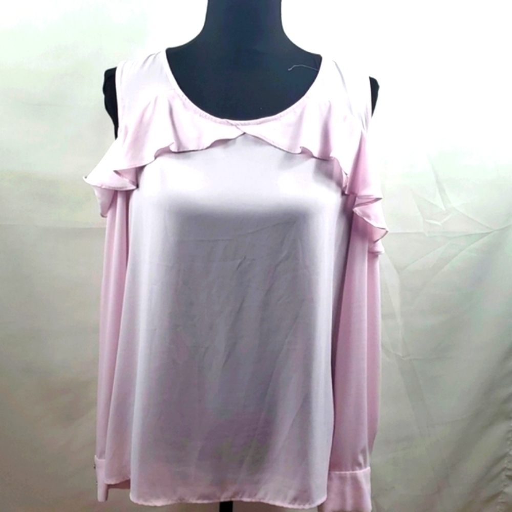 Cece Lilac blouse peek-a-boo shoulders Size XL